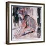 Sitting Wolf, 2000-Mark Adlington-Framed Giclee Print