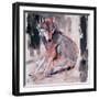 Sitting Wolf, 2000-Mark Adlington-Framed Giclee Print