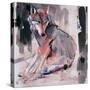 Sitting Wolf, 2000-Mark Adlington-Stretched Canvas