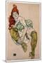 Sitting Woman with Her Right Leg Bent, 1917-Egon Schiele-Mounted Premium Giclee Print