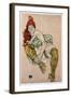 Sitting Woman with Her Right Leg Bent, 1917-Egon Schiele-Framed Giclee Print