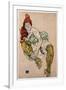 Sitting Woman with Her Right Leg Bent, 1917-Egon Schiele-Framed Giclee Print