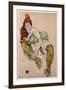 Sitting Woman with Her Right Leg Bent, 1917-Egon Schiele-Framed Giclee Print