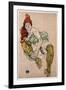 Sitting Woman with Her Right Leg Bent, 1917-Egon Schiele-Framed Giclee Print