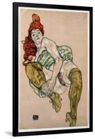 Sitting Woman with Her Right Leg Bent, 1917-Egon Schiele-Framed Giclee Print