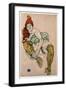 Sitting Woman with Her Right Leg Bent, 1917-Egon Schiele-Framed Giclee Print