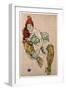 Sitting Woman with Her Right Leg Bent, 1917-Egon Schiele-Framed Giclee Print