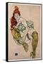 Sitting Woman with Her Right Leg Bent, 1917-Egon Schiele-Framed Stretched Canvas