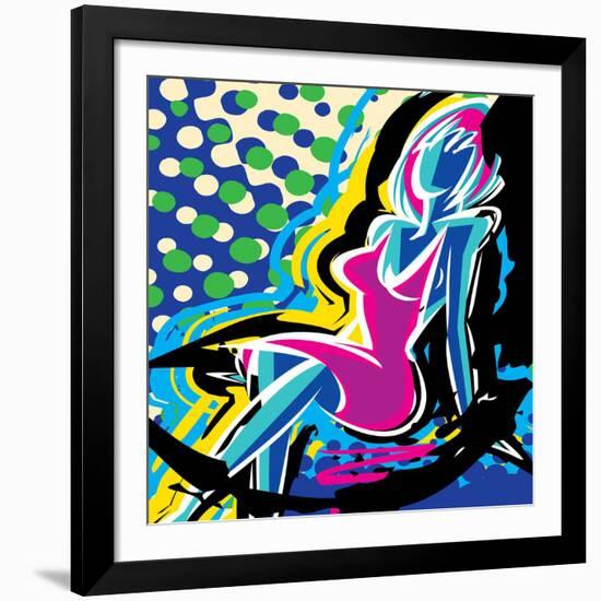 Sitting-Ray Lengele-Framed Art Print