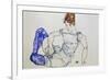 Sitzende Frau Mit Violetten Struempfen, 1917-Egon Schiele-Framed Giclee Print