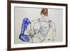 Sitzende Frau Mit Violetten Struempfen, 1917-Egon Schiele-Framed Giclee Print