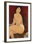 Sitzender Akt Auf Einem Diwan (Oder: La Belle Romaine), 1917-Amedeo Modigliani-Framed Giclee Print