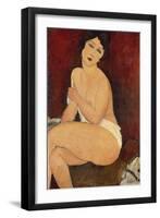 Sitzender Akt auf einem Diwan (oder: La belle Romaine). 1917-Amadeo Modigliani-Framed Giclee Print