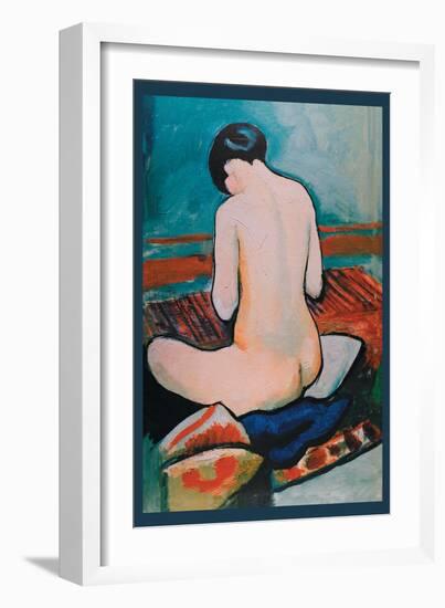 Sitzender Akt Auf Kissen-Auguste Macke-Framed Art Print