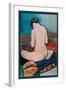 Sitzender Akt Auf Kissen-Auguste Macke-Framed Art Print