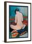 Sitzender Akt Auf Kissen-Auguste Macke-Framed Art Print