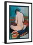 Sitzender Akt Auf Kissen-Auguste Macke-Framed Art Print