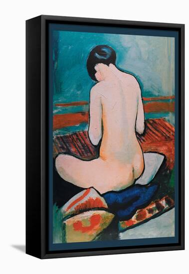 Sitzender Akt Auf Kissen-Auguste Macke-Framed Stretched Canvas