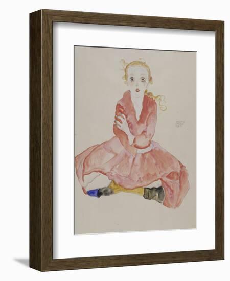 Sitzendes Maedchen, 1911-Egon Schiele-Framed Giclee Print