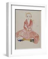 Sitzendes Maedchen, 1911-Egon Schiele-Framed Giclee Print