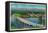 Siuslaw River Bridge in Florence, Oregon - Florance, OR-Lantern Press-Framed Stretched Canvas