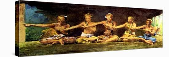 Siva Dance with 5 Dancers, Vaiala, Samoa, 1890-John La Farge-Stretched Canvas