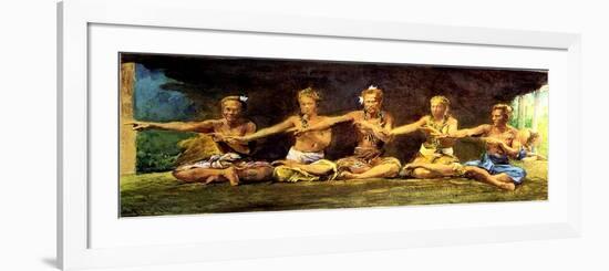 Siva Dance with 5 Dancers, Vaiala, Samoa, 1890-John La Farge-Framed Premium Giclee Print