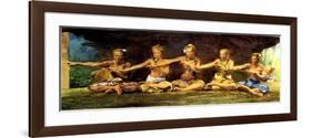 Siva Dance with 5 Dancers, Vaiala, Samoa, 1890-John La Farge-Framed Premium Giclee Print