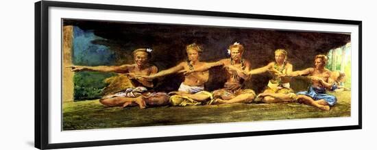 Siva Dance with 5 Dancers, Vaiala, Samoa, 1890-John La Farge-Framed Premium Giclee Print