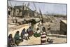 Siversmiths at Work in Zuni Pueblo, New Mexico, 1800s-null-Mounted Giclee Print