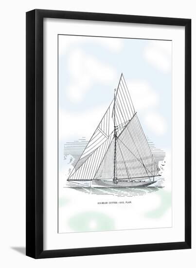 Six-Beam Cutter Sail Plan-Charles P. Kunhardt-Framed Art Print