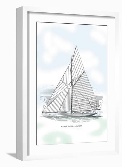 Six-Beam Cutter Sail Plan-Charles P. Kunhardt-Framed Art Print