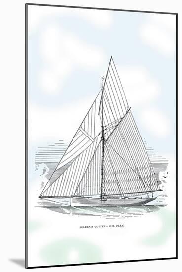 Six-Beam Cutter Sail Plan-Charles P. Kunhardt-Mounted Art Print