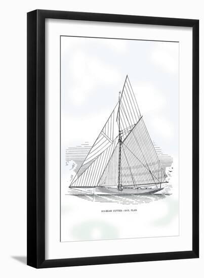 Six-Beam Cutter Sail Plan-Charles P. Kunhardt-Framed Art Print