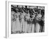 Six Bridesmaids Pose Together in White Organdy Gowns For Elizabeth Taylor and Nicky Hilton Wedding-Ed Clark-Framed Photographic Print