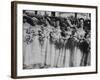 Six Bridesmaids Pose Together in White Organdy Gowns For Elizabeth Taylor and Nicky Hilton Wedding-Ed Clark-Framed Photographic Print