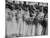 Six Bridesmaids Pose Together in White Organdy Gowns For Elizabeth Taylor and Nicky Hilton Wedding-Ed Clark-Mounted Photographic Print