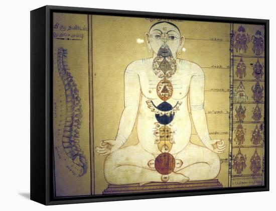 Six Chakras Representing the Plexuses of the Human Body, Tanjore, Tamil Nadu, C1850-null-Framed Stretched Canvas