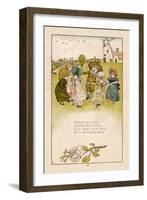 Six Children Dance in a Circle to Play Ring O' Roses-Kate Greenaway-Framed Art Print