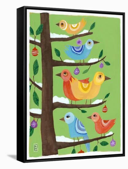 Six Christmas Birds-Nathaniel Mather-Framed Stretched Canvas
