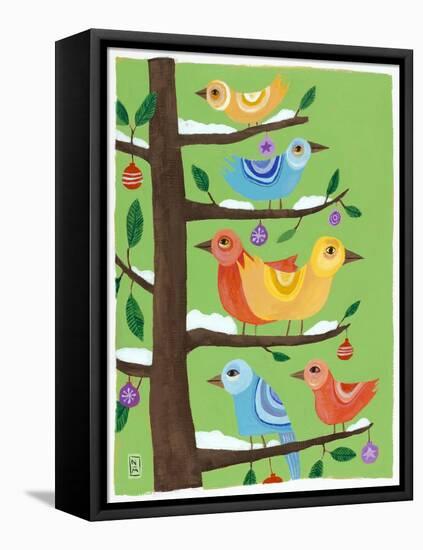 Six Christmas Birds-Nathaniel Mather-Framed Stretched Canvas