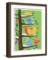 Six Christmas Birds-Nathaniel Mather-Framed Giclee Print