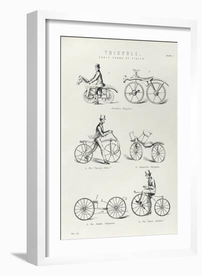Six Early Forms of Bicycle, C1870-null-Framed Giclee Print