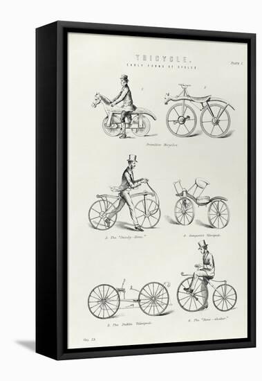 Six Early Forms of Bicycle, C1870-null-Framed Stretched Canvas