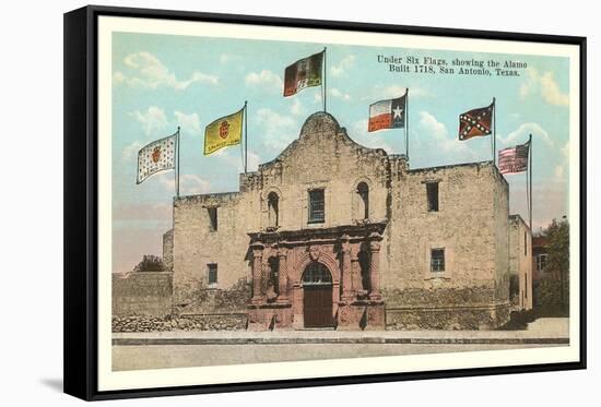 Six Flags on the Alamo, San Antonio, Texas-null-Framed Stretched Canvas