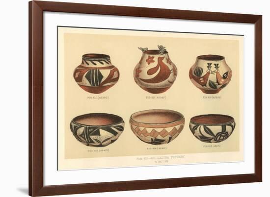 Six Laguna Pueblo Pots-null-Framed Premium Giclee Print