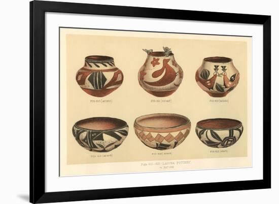 Six Laguna Pueblo Pots-null-Framed Premium Giclee Print