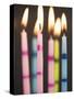 Six Lit Birthday Candles-Tom Grill-Stretched Canvas