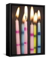Six Lit Birthday Candles-Tom Grill-Framed Stretched Canvas