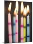 Six Lit Birthday Candles-Tom Grill-Mounted Photographic Print